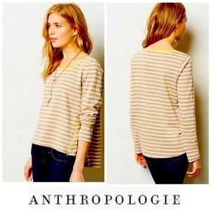 Lili’s Closet by Anthropologie High Low Hem Striped Shirt with Zipper Detailing